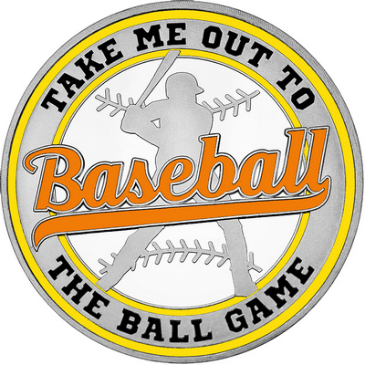 Orange "Baseball" with Yellow Outer Circular Borders